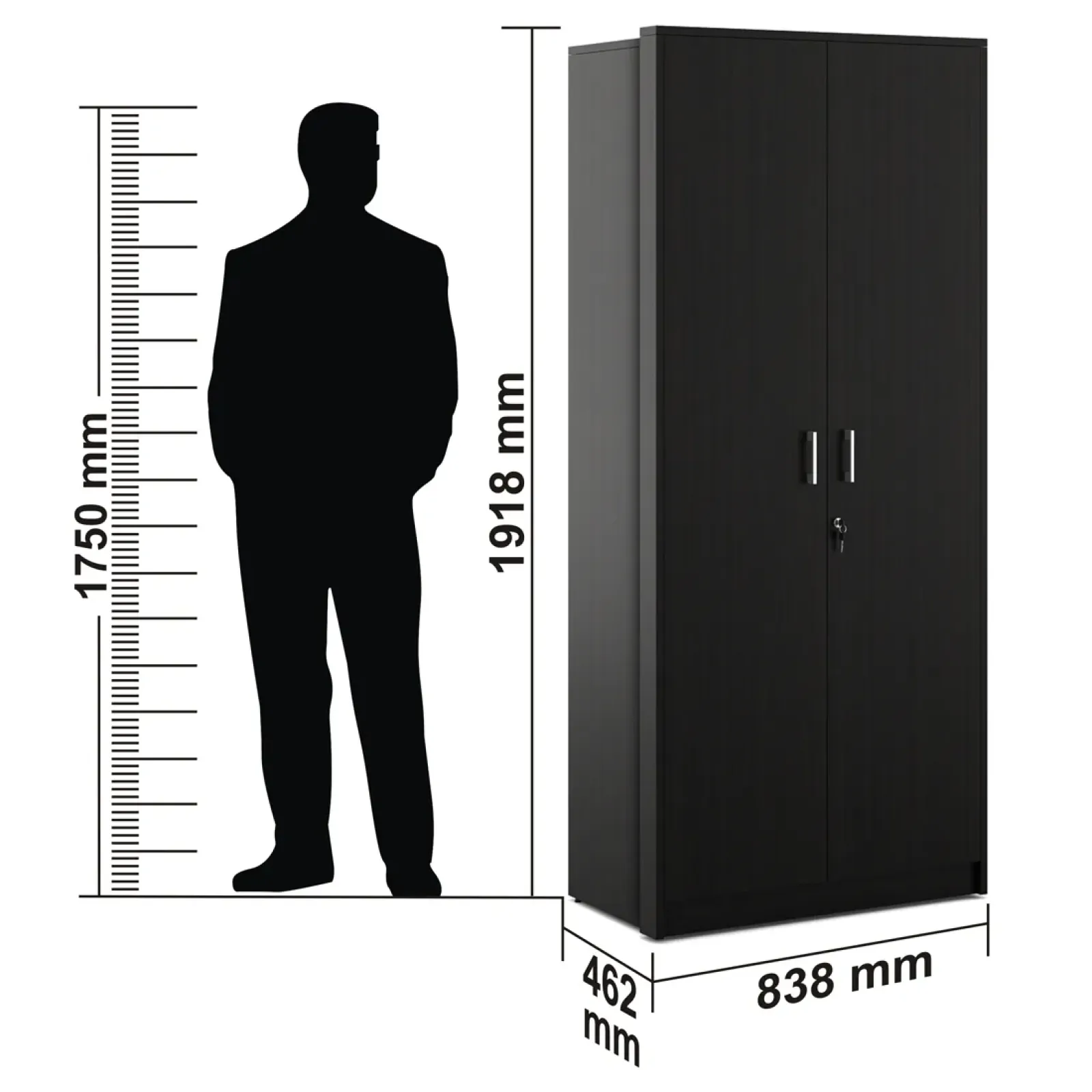 Value V2 2 Door Wardrobe - Natural Wenge Woodpore